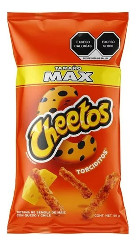 6 Pzas Botana Cheetos Torciditos Tamaño Max 90 G