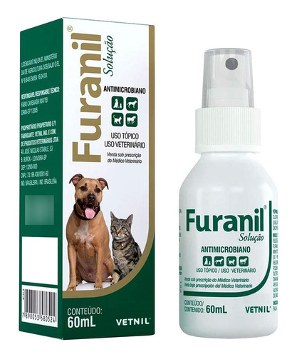 Imagem 2 de 2 de Furanil Solução Antimicrobiano Spray 60ml Vetnil