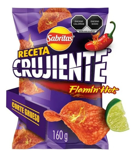 2 Pza Papas Fritas Sabritas Receta Crujiente Flamin Hot 160