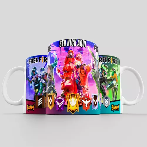 Caneca Gamer Jogo Free Fire Nome Personalizado