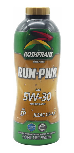 Aceite De Motor Roshfrans 950 Ml Run-pwr Sae 5w-30