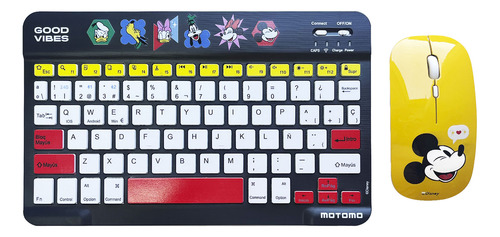 Combo Teclado, Mouse Inalambrico Recargable Bluetooth Disney