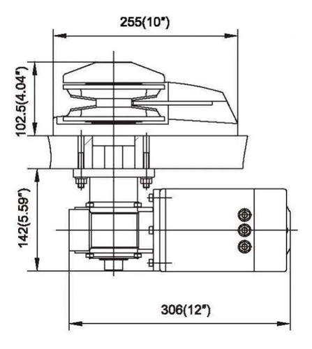 Guincho Elétrico Bada 12v Horizontal 1000w Corrente 8mm