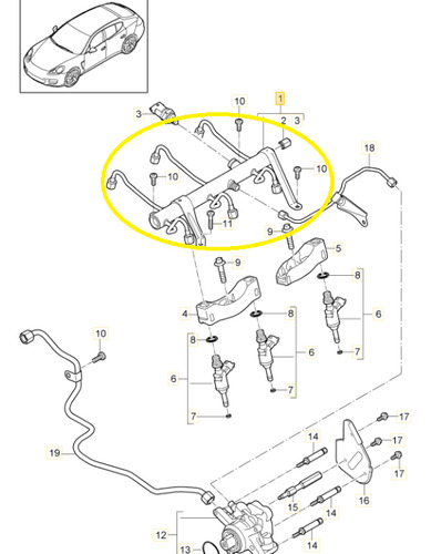 Flauta Combustivel Porsche Panamera 3.0 V6 2009 A 2013 Oem