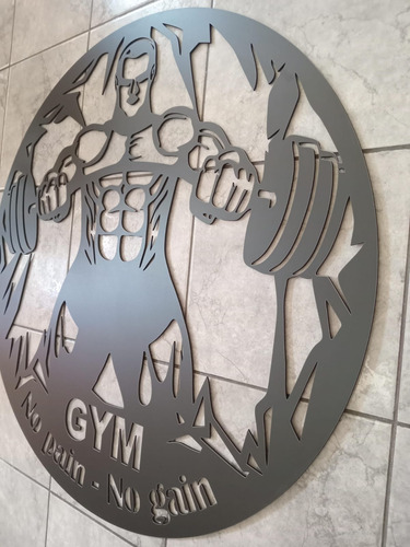 Cuadro Decorativo Circular De Gimnasio - Ade 87x87 Cm Negro