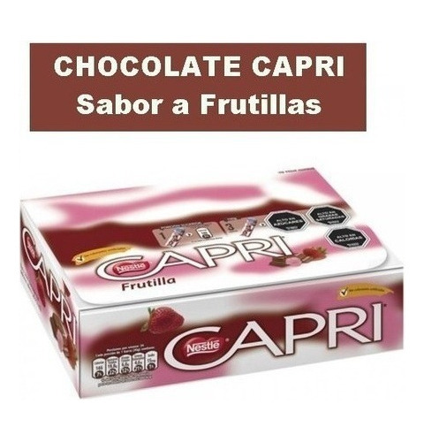 Chocolate Capri Sabor Frutilla De 24 Unidades