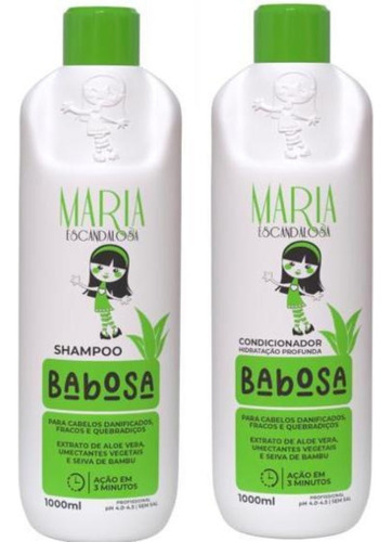  Kit Shampoo, Condicionador Maria Escandalosa De Babosa 1lt