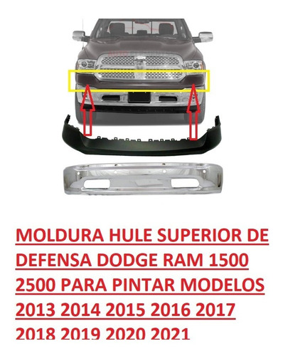 Moldura Superior Defensa Dodge Ram 1500 2013 2014 2015 2016