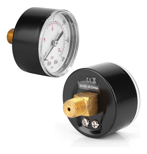 De Manómetro 50mm Dial 1/4 Bspt Conexión Trasera Para Aire