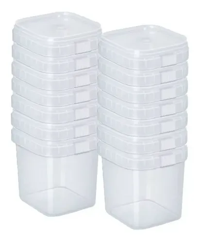 Potes Quadrado Bolo No Pote Lacre Plástico 220ml - 100 Und