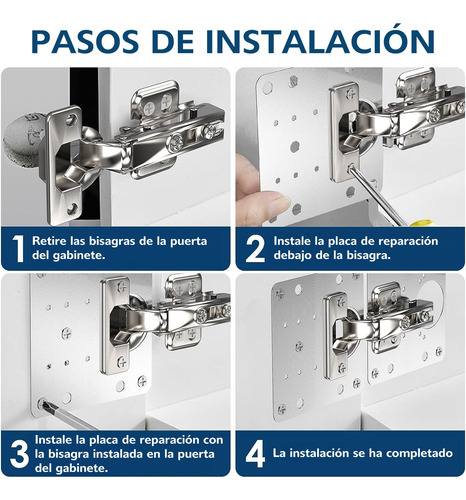 10 Piezas Placa De Reparación De Bisagras De Gabinete, Set