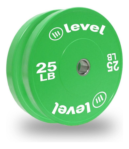 Par Disco Olímpico Bumper 25 Lbs Color Levelfitness