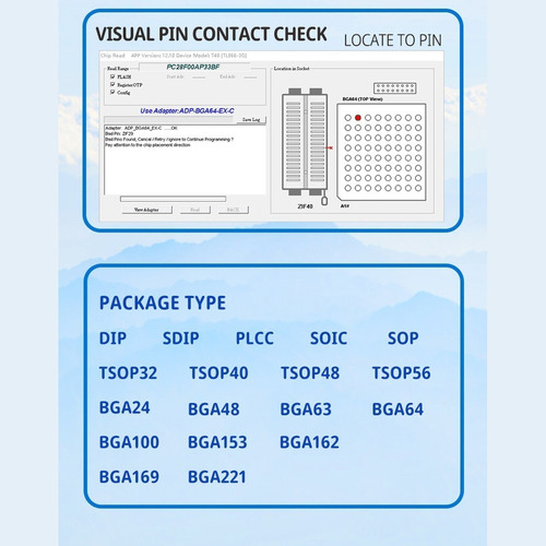 Xgecu T48 Programador Eprom 18 Adaptador Tl866 Chip Ic Socke