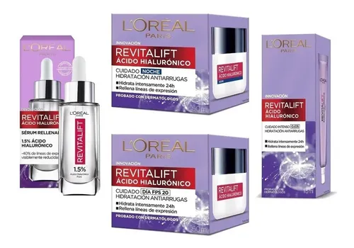 Kit Loreal Revitalift Ac Hialuronico Dia Noche Ojos Y Serum