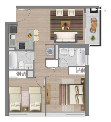 En Arriendo Nuevo Y Gran Depto 2d2b - Metro Ñuble
