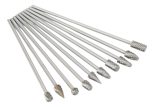 . Juego De Brocas Rotativas De Carburo De Doble Corte, 10