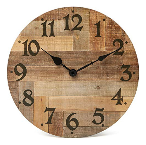 Nikky Home Reloj De Pared De Granja Vintage - Reloj De Mader