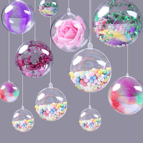 Bola De Árbol De Navidad, Bolas Transparentes, Caja De Caram