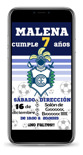 Tarjeta Invitación Digital Futbol  Gimnasia Argentina