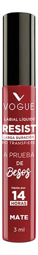 Labial Vogue Resist 3ml Acabado Mate Color Invencible