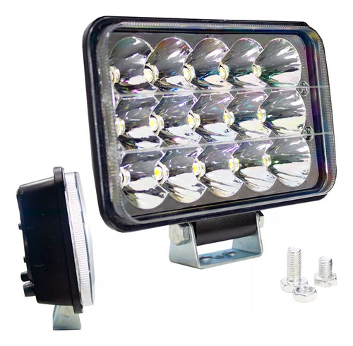 Neblinero 15 Led Lupa Auto Camión 12-60v Rectangular Blanco