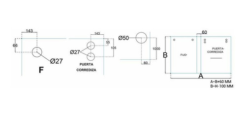 Imagen 7 de 7 de Herrajes Para Cancel De Baño Miramar Para Vidrio Templado