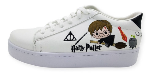 Tenis Harry Potter Nuevo Bordados Escoba Unisex 