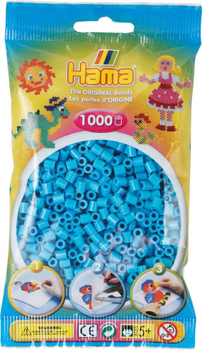 Hama Beads Midi Perler 1000 Unid. Color Azul Celeste Pixel