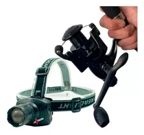 Comprar Reel Pesca Frontal Variada Costa + Linterna Minero Pilas 