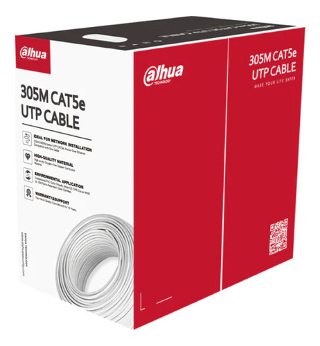 Bobina Cable Utp Dahua Cat5e 305m Interior Cobre Anti Flama