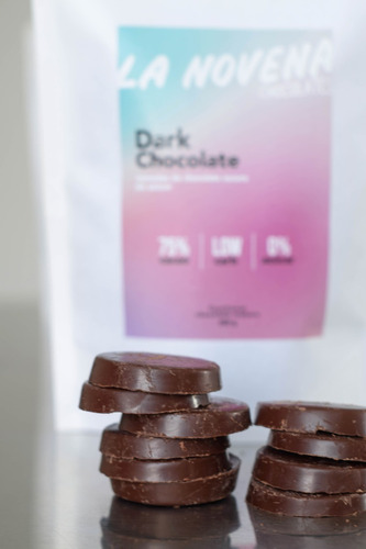 Dark Chocolate 75% / Sin Azúcar Monedas Keto Diabetes Vegan