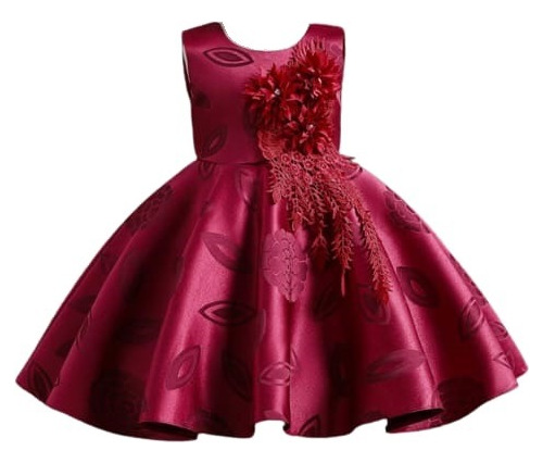 Vestido Princesa Flores Para Niña 2 A 12 Años Ct6yu