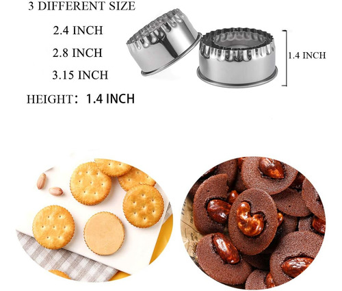 Cortador De Galletas De Acero Inoxidable 3 Unidades