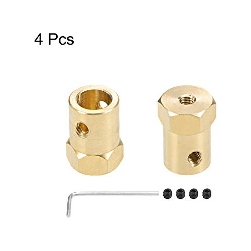 Uxcell Hex Coupler 8mm Bore Motor Hex Brass Shaft Coupling F
