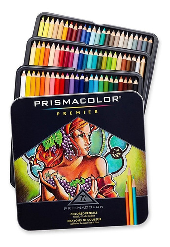 Imagen 1 de 8 de Colores Prismacolor Premier Caja X72 Lápices Profesionales