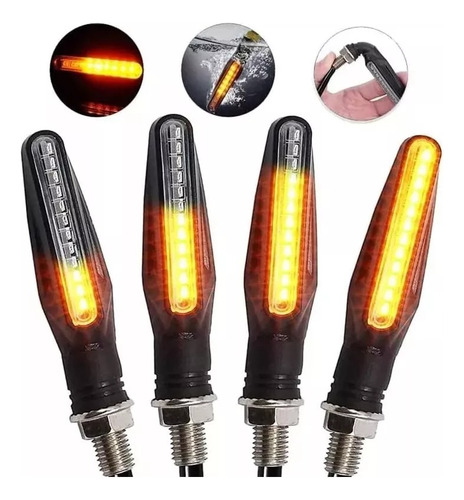 Kit X 4 Guiño Giro Moto Secuencial Progresivo 12 Led Cta