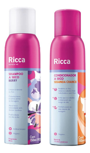 Shampoo A Seco Berries E Condicionador A Seco Ricca 150ml