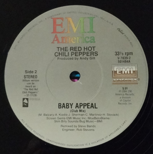 The Red Hot Chili Peppers Get Up And Jump 12 Pro Usa 1984 Estándar (Usado)