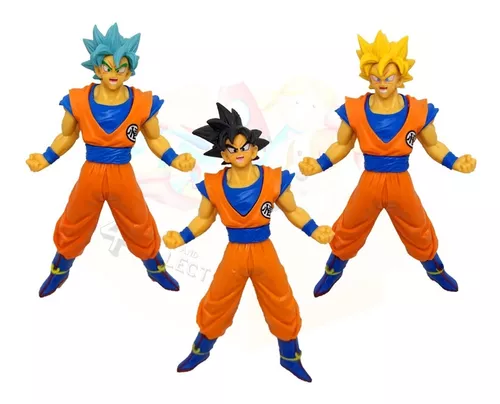 Kit 3x Goku Dragon Ball - Goku + Super Sayajin + Blue