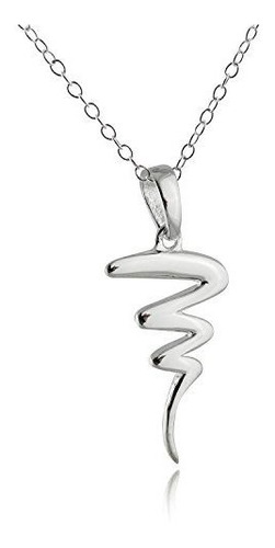 Collar - Sterling Silver Tornado Twister Pendant Necklace, 1
