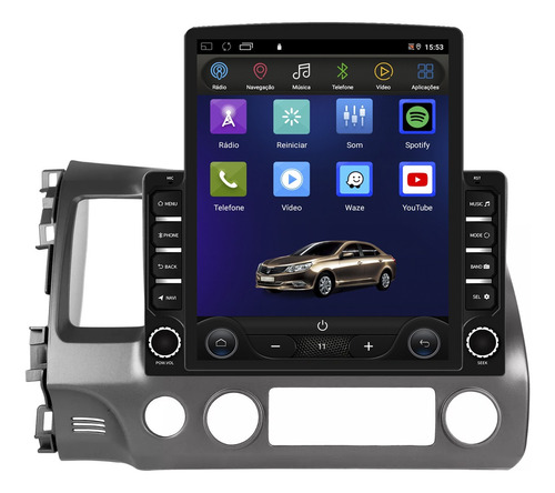 Kit Multimidia Tesla New Civic 9,7p Android Carplay 2gb 64gb