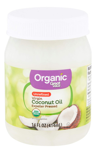Great Value Aceite De Coco Virgen Organico Sin Refinar, 14 O