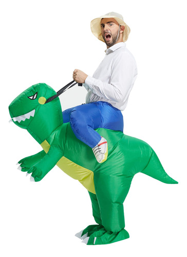 Disfraz Inflable Toloco De Dinosaurio T-rex Para Adulto, Hal