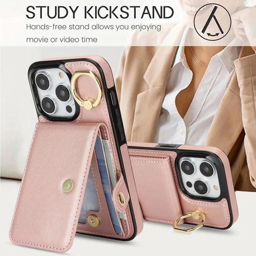 Capa De Couro Tipo Carteira Para iPhone Com Porta-cartões