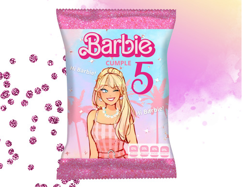 Bolsas De Papas Personalizadas(chip Bags) Barbie 25pz