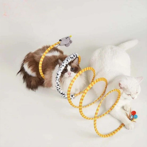 Juguete TĂșnel Espiral Plegable Con Juguetes Para Gato. Fofos