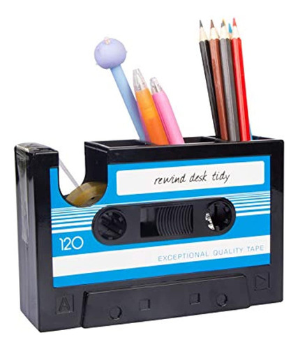 Aobopar Tape Dispenser Pen Holder, Retro Cassette Tape Di