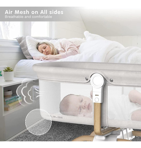 Bassinet Angelbliss 3 In 1 Rocking & Bedside Sleeper White
