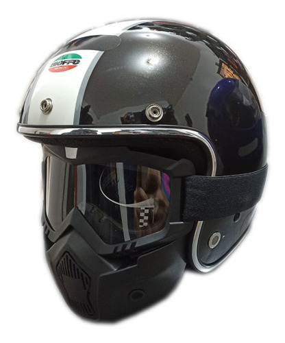 Capacete Bieffe B-45 Origine Preto Pérola/branco