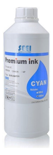 Tinta Cyan Premium Ink 1 Litro Para Impresoras Con Sist Cont